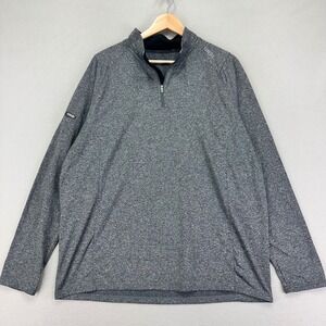 UNRL Interlock 1/4 Zip Performance Top Mens XL Grey Long Sleeve Golf Athletic
